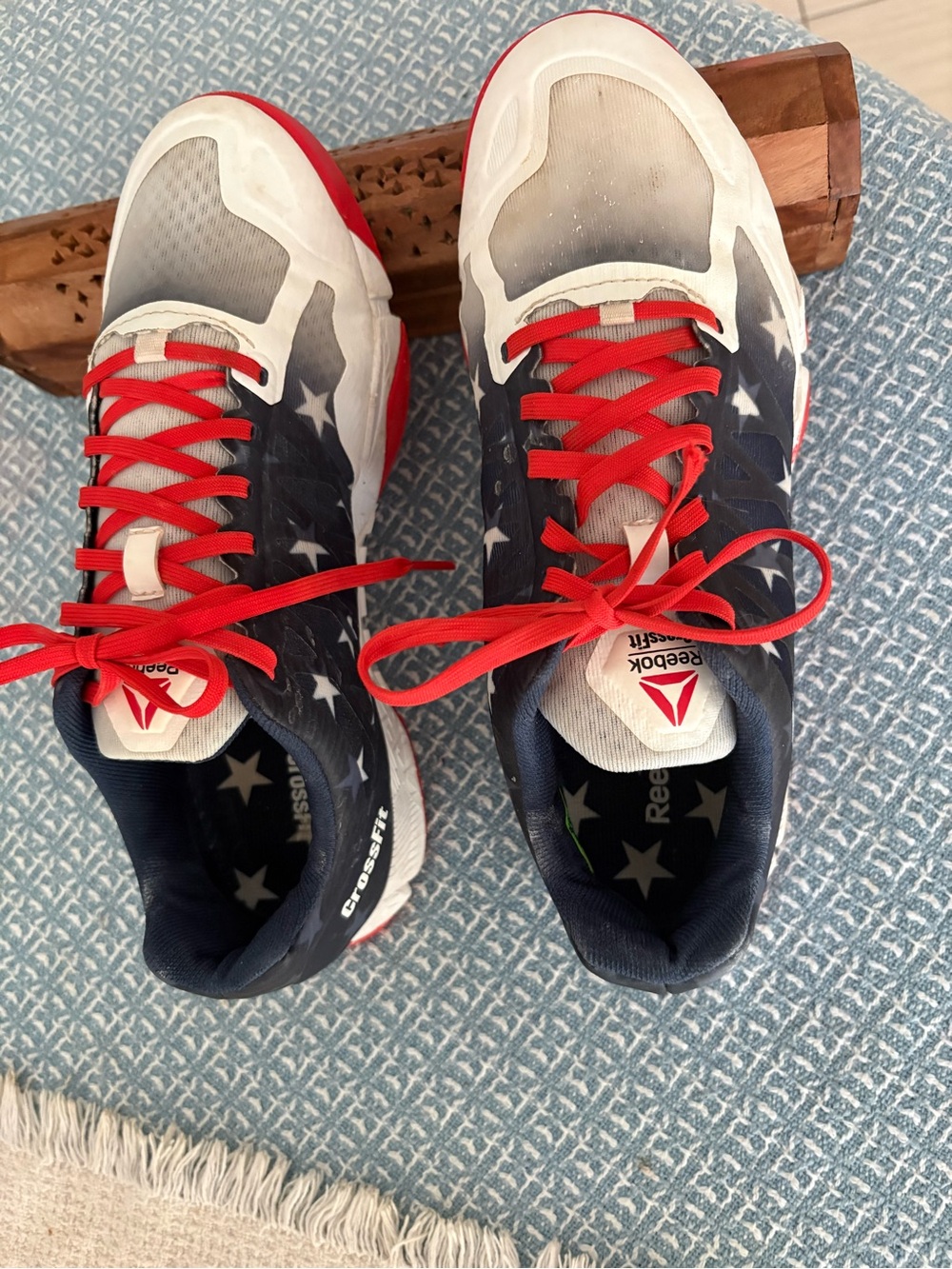Reebok Kids Navy, White & Red Star-Print Sneakers